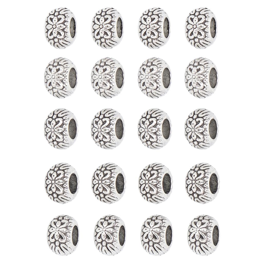 20pcs Stylish Beard Hair Beads Retro Hair Tube Beads DIY Jewelry Bracelet Beads for Women Men