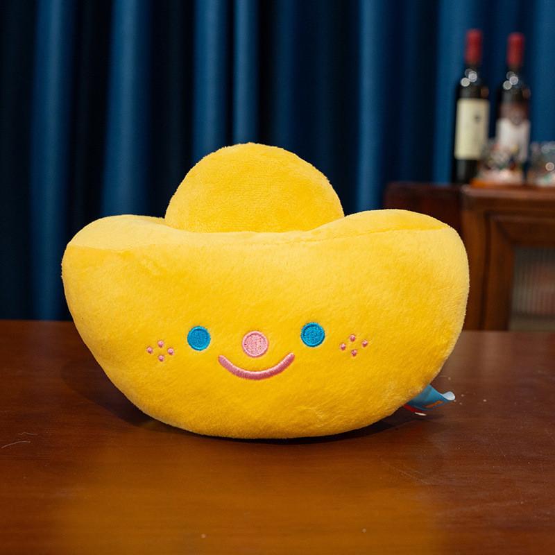 Lucky Gold Ingot Plush Toy With Soft Cotton Filling For Chinese New Year Gift And Home Decor