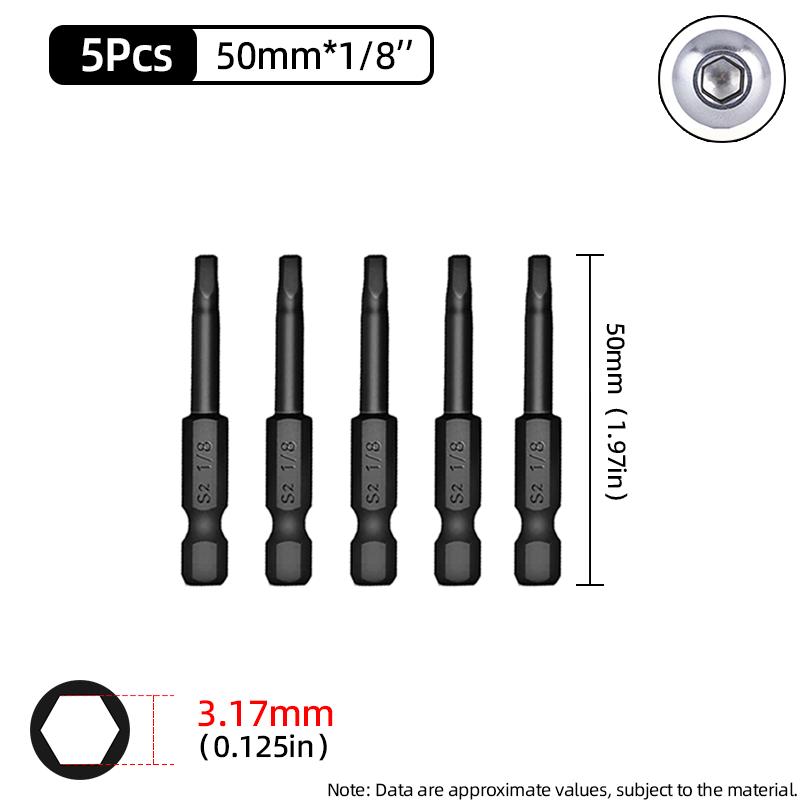 50mm hexagonal șurubelniță biți Imperial magnetică hexagonală Allen cheie burghiu biți inch 5/64-5/16 șurubelniță burghiu electric scule de mână
