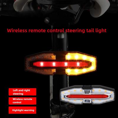 Turn Signal Bike Tail Lights Wireless Remote Control Rechargeable Road Cycling Rear Lamp with Warning Horn
