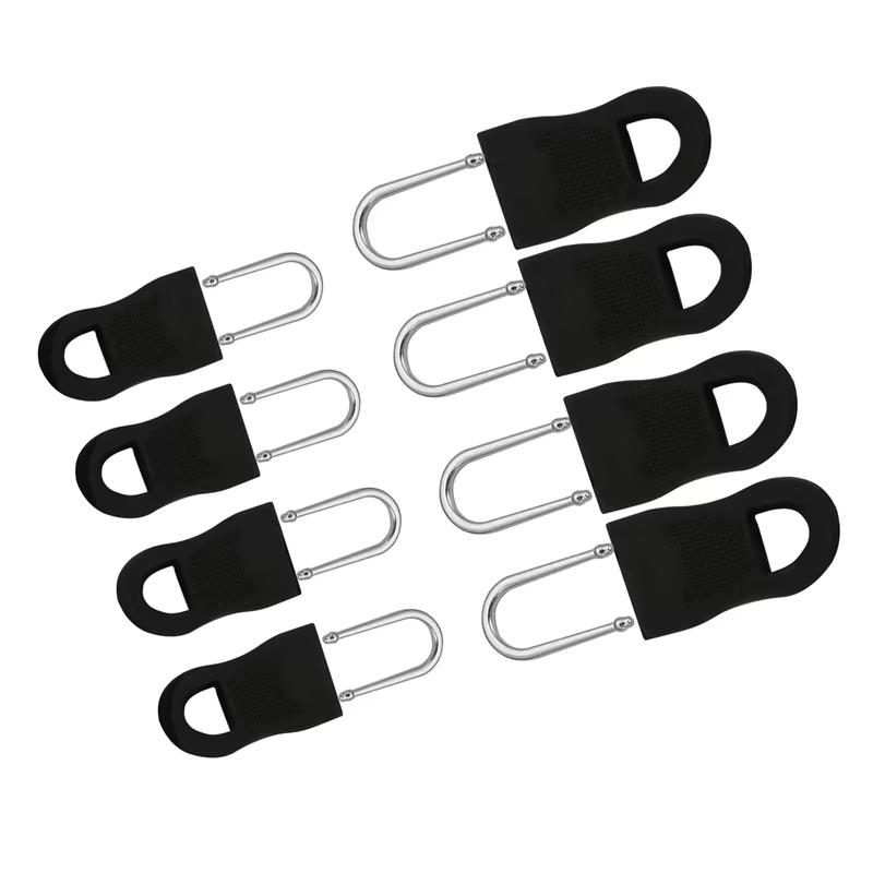 8pcs Replacement Zipper Head Tool-free Removable Zipper Puller for Luggage Schoolbag End Fit Rope Tag Clothing Zip Fixer Broken