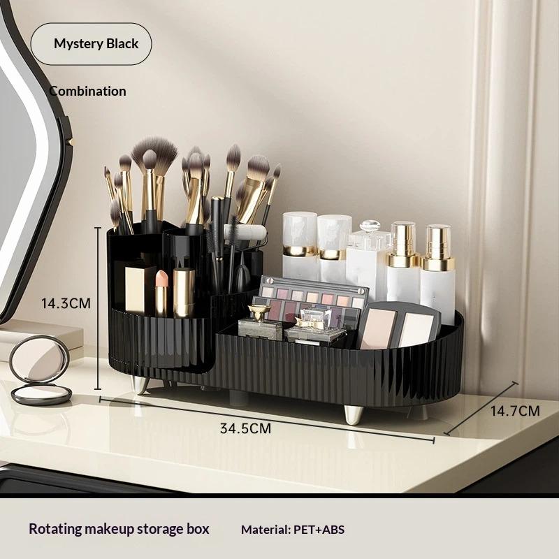 Cosmetic Storage Rack Desktop Makeup Organizer Makeup Brush Holder With Rotating Base For Makeup Brush Lipstick Storage Case