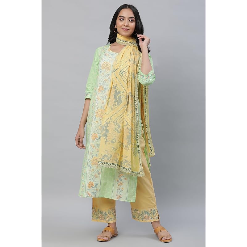 Aurelia Women Cotton Dupatta 23AUA80002-504929-Yellow-FS