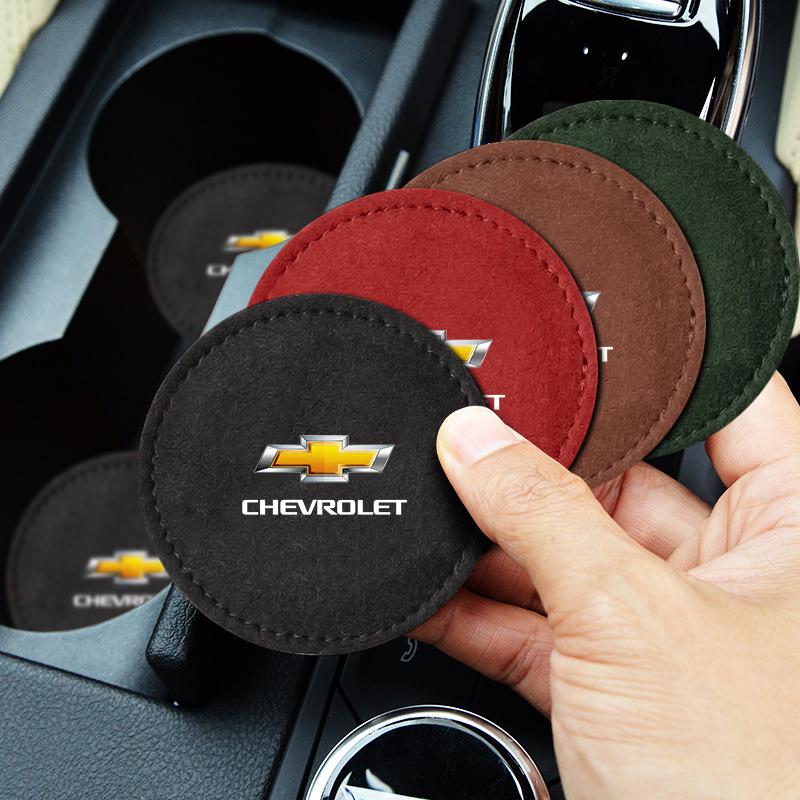 Car Cup Holder Pad PU Leather Slot Non-slip Coaster Mat For Chevrolet Cruze Malibu Sail Spark Captiva Equinox Trax AVEO Lova