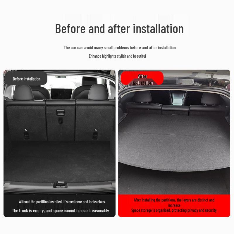 Tesla Model Y Trunk Divider and Sunshade Storage Accessories