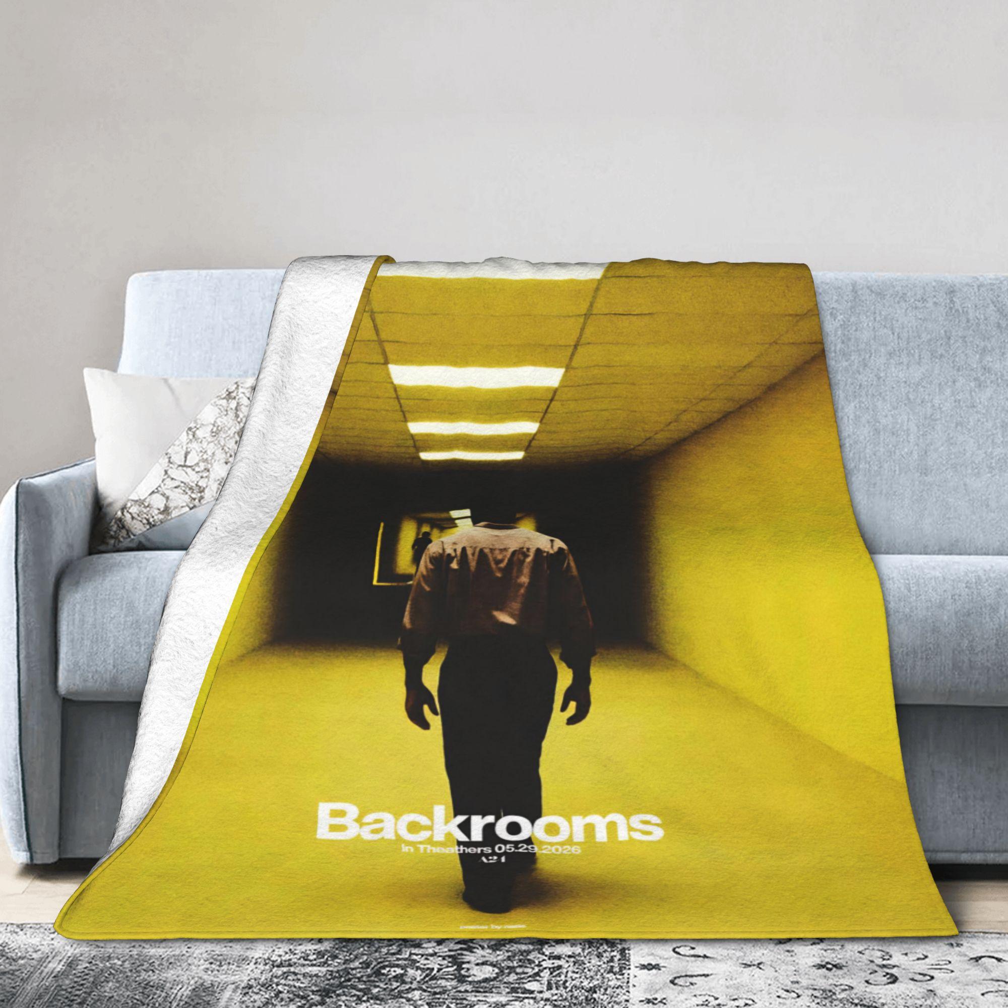 Helenal Unisex Comfort Backrooms Horror Movie Blanket Merch Bed Decorative Throw Blankets Soft Flannel For Travel