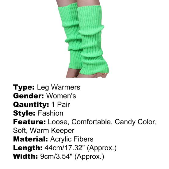 1Pair Women Winter Warm Vertical Stripes Solid Candy Colors Leg Warmers Knitting Socks for Home