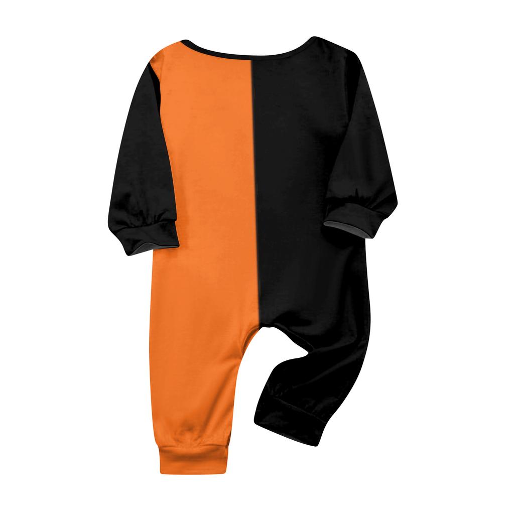 Family Matching Halloween Pajama Set - Long Sleeve Top and Long Pants with Round Neck for Women and Kids