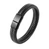 Cross-Border Black Cowhide Cord Woven Bracelet - Men's Trendy Minimalist Retro Design