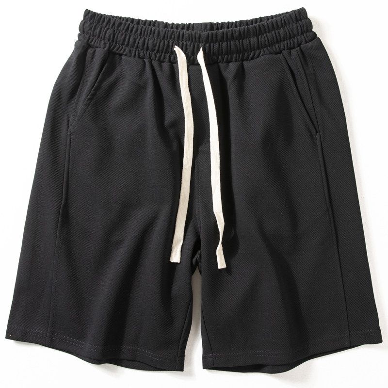Trendy Knitting Stretch Drape Athleisure Shorts Black XL