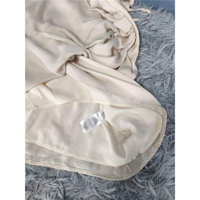 Foreign Trade Order Sling Backless Pile Collar Swing Collar Design Pleat Waist Hugging Irregular Dress Flesh Color Flattering Style