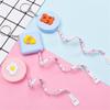 Cartoon Tape Measure 0-150cm 0-60 Inch Mini Portable Cute Animal Shape Key Ring Automatic Tape Measure Panda Frog Piggy Tiger