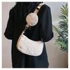 Womens Fashion Solid Color Corduroy Underarm Bag with Coin Purse Pouches Shoulder Crossbody Bag for Shopping Dating Work