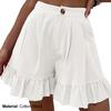 Women Shorts Flounce High Waist Solid Color Loose Fit Summer Short Pants for Home