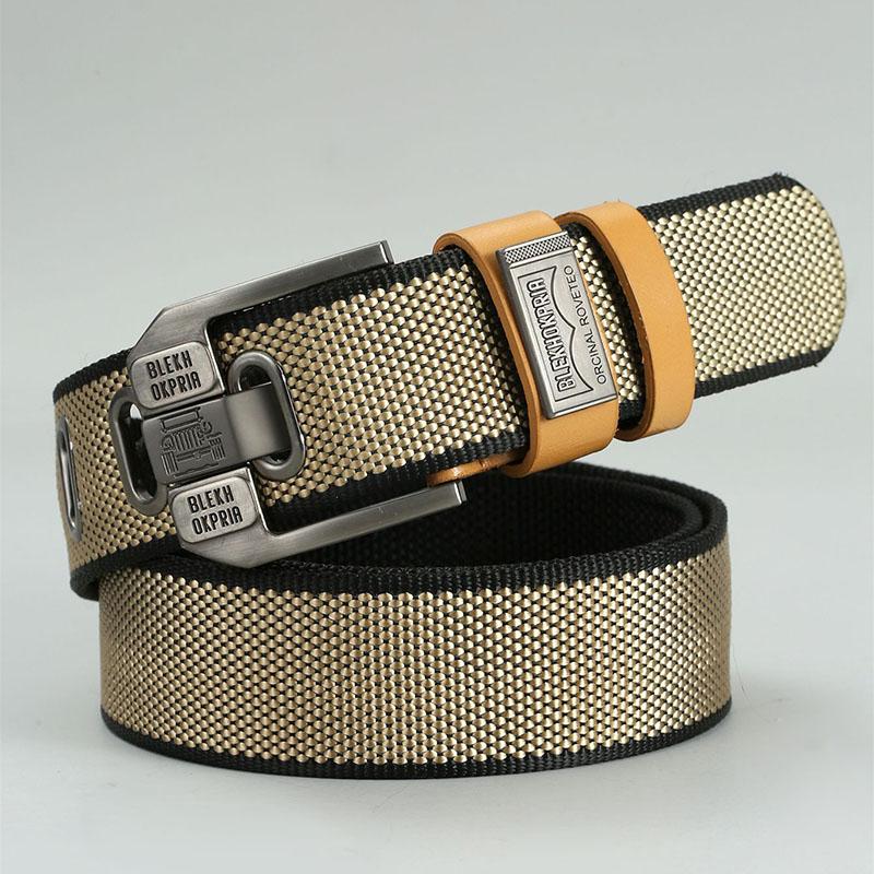 Men's Pin Buckle Youth Overalls Canvas Waistband Belt Casual Retro Decorative Belt Fashion High Quality Webbing Belt C032