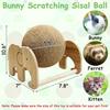 Fhiny Rabbit Scratch Toy, Natural Sisal Rabbit Scratching Ball Cute Sisal Rope Bunny Claw Scratcher Rotating Ball Interactive Toys Nail Scratching