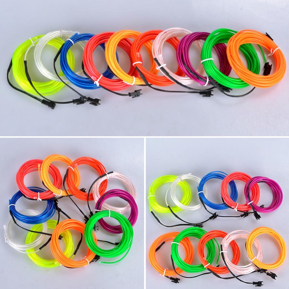 LED Strip 1M 2M 3M 4M 5M 10M 20M Neon Light Light Ribbon LED String Flexible Wire Rope Tube Waterproof With AA Battery