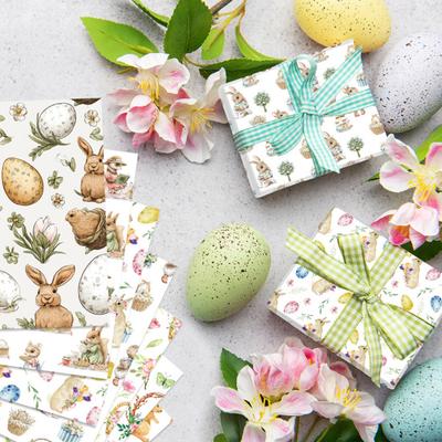 Bunny Wrapping Paper 19.7 X 27.6 Inch Easter Gift Wrap Cute Bunny