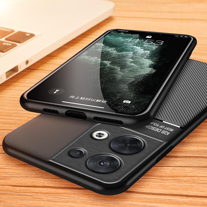 Für Hülle Oppo Reno 8 Hülle PU Weichleder Magnetische Autohalterungsplatte Handyhülle Für Oppo Reno 8 Pro Reno8 Pro+ Plus 5G Rückseite