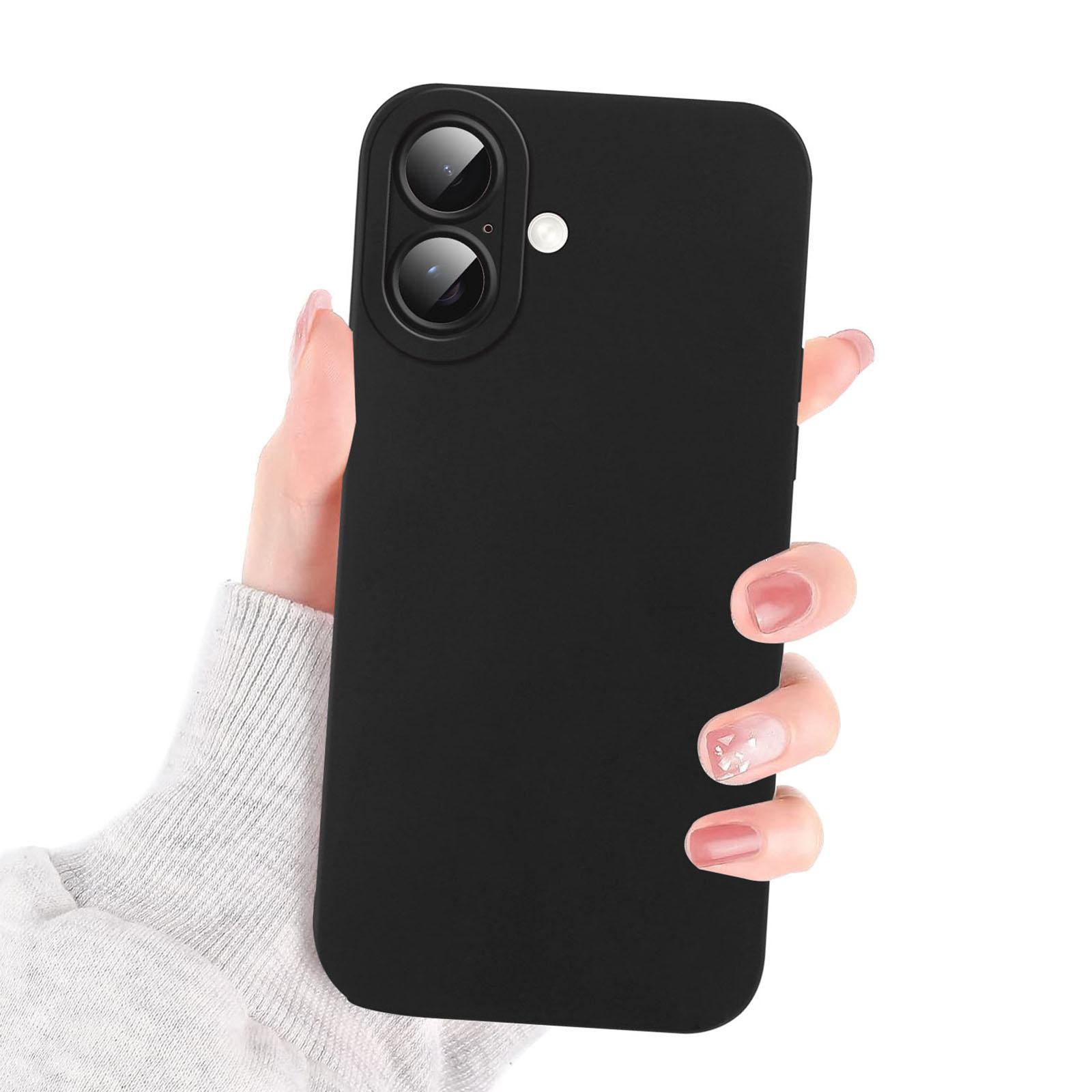 

Luxury for iPhone 16 15 14 Pro Max Plus 13 12 11 7 Black Phone Case,Soft TPU Silicone Shell Shock-Absorbing Camera Protection Cover iPhone 16e 2025