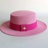 Chain Strap Straw Hat 2026 Summer Straw Hat Pearl Pork Pie Sun Hat New Elastic Ribbon Hat Beach Hat Sun Hat Sombrero