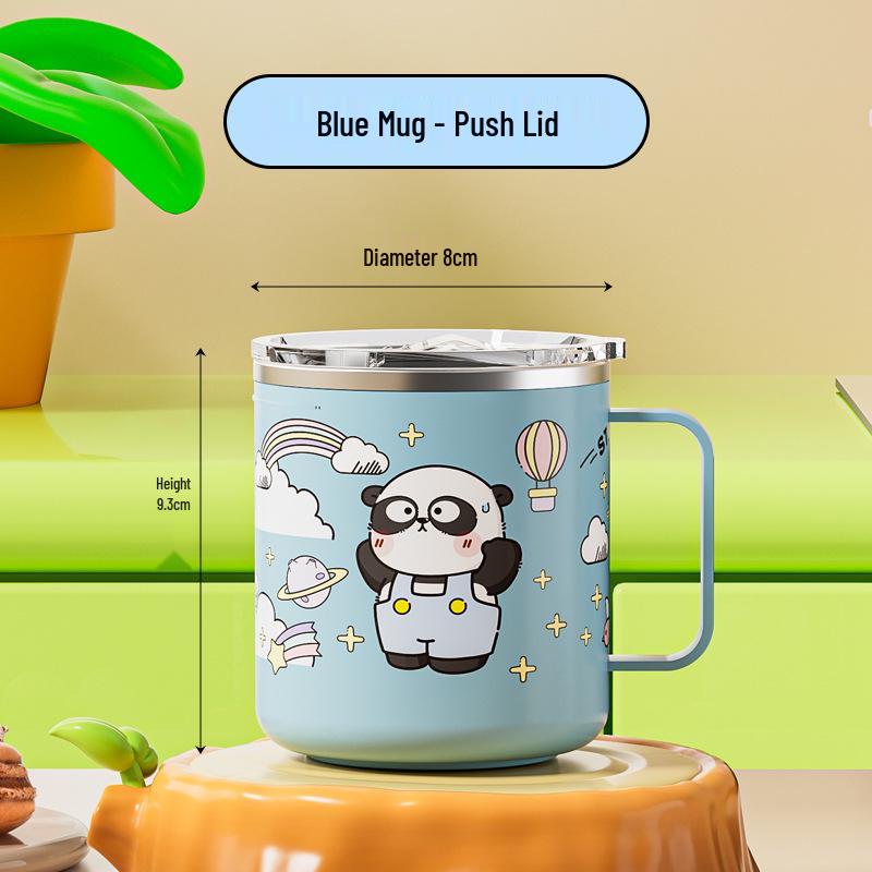 Beerus Team Stainless Steel Mug: Cute Cartoon Style, Leak-Proof, Dustproof, with Lid for Coffee, Tea, or Water.