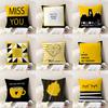 Yellow and Black Cartoon Bear Giraffe Throw Pillow Case Geometric Cushion Covers for Home Sofa Chair Decorative Pillowcases