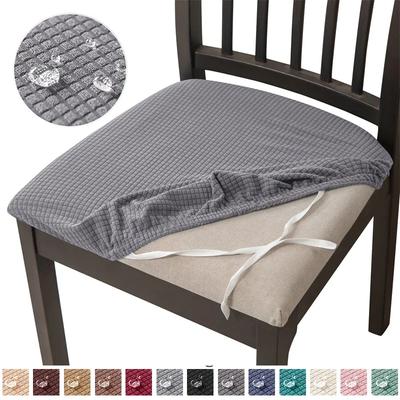 1PC Dining Chair Cover Elastic Upholstered Chair Cushion Covers Polar Fleece Solid Color Seat Cover Wedding El Home Decor
