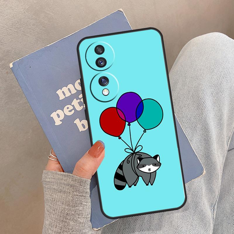 Cartoon Raccoon Case For Honor Magic 8 5 6 7 Pro Cover For Honor 400 200 Lite 50 70 90 X8a X8b X9a X9b X9c