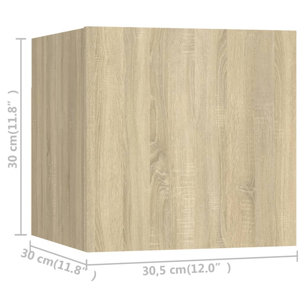 5 Piece TV Cabinet Set In Sonoma Oak Effect Engineered Wood