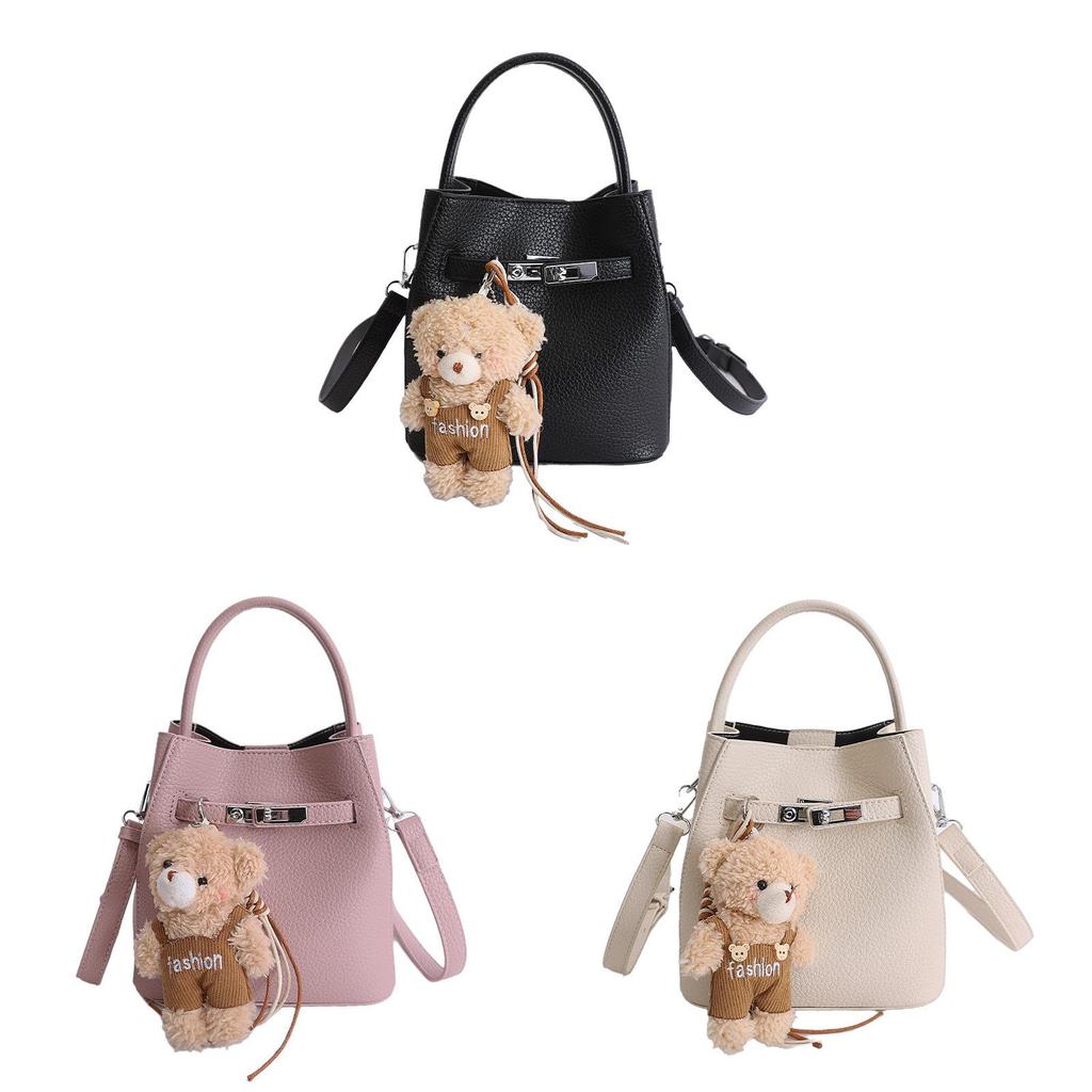 Classic Pu Basket Handbag With Adjustable Shoulder Strap For Casual Outings
