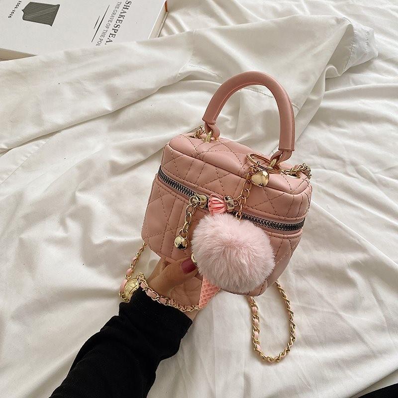 

Chic Mini Chain Bag For Women Stylish And Versatile High-end Design Bucket Shaped Pink Small