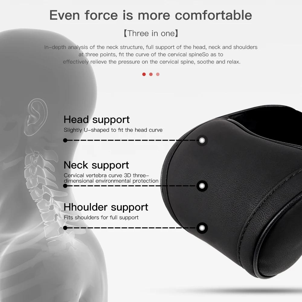 Memory Foam Travel Neck Pillow for Tesla Model 3 Y X S PU Leather Car Seat Headrest Adjustable Comfort Neck Support Accessory