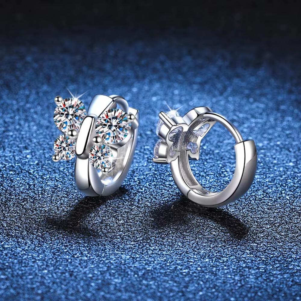 925 Silver Butterfly Stud Earrings for Women Wedding Engagement Luxury Zircon Jewelry Gift