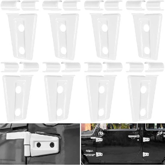 Door Hinge Cover Trim Exterior Accessories For Jeep Wrangler JK JKU Sport Rubicon Sahara X Unlimited 2-Door & 4-Door 2007-2018 (Black 8PCS)