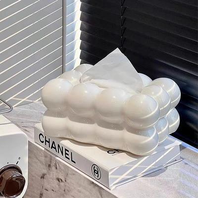 New Type Tissue Storage Box Marshmallow Style White and Black Nortic Artwork Plastic Tissue Box For Home Restaurant and Office