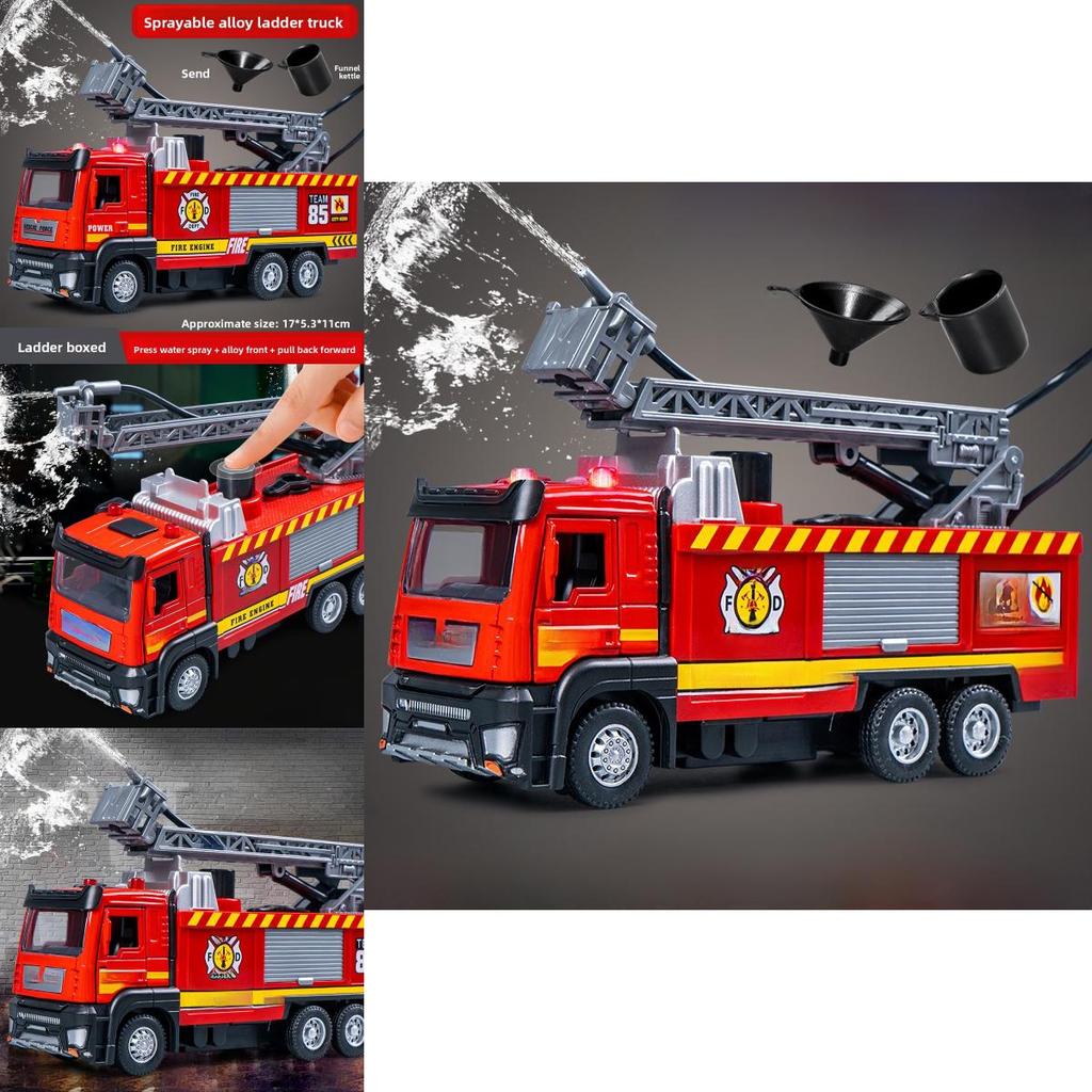 Fire Truck Toy With Water Spray And Inertia Drive For Kids Educational Play