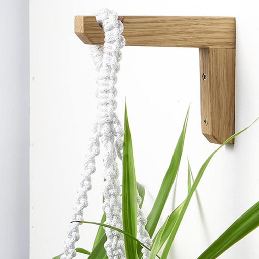 Natural Wood Wall Plant Hangers L Shaped Wall Plant Hangers Flower Pot Hook L-shaped Basket Wall Hooks for Outdoor Flower Pots