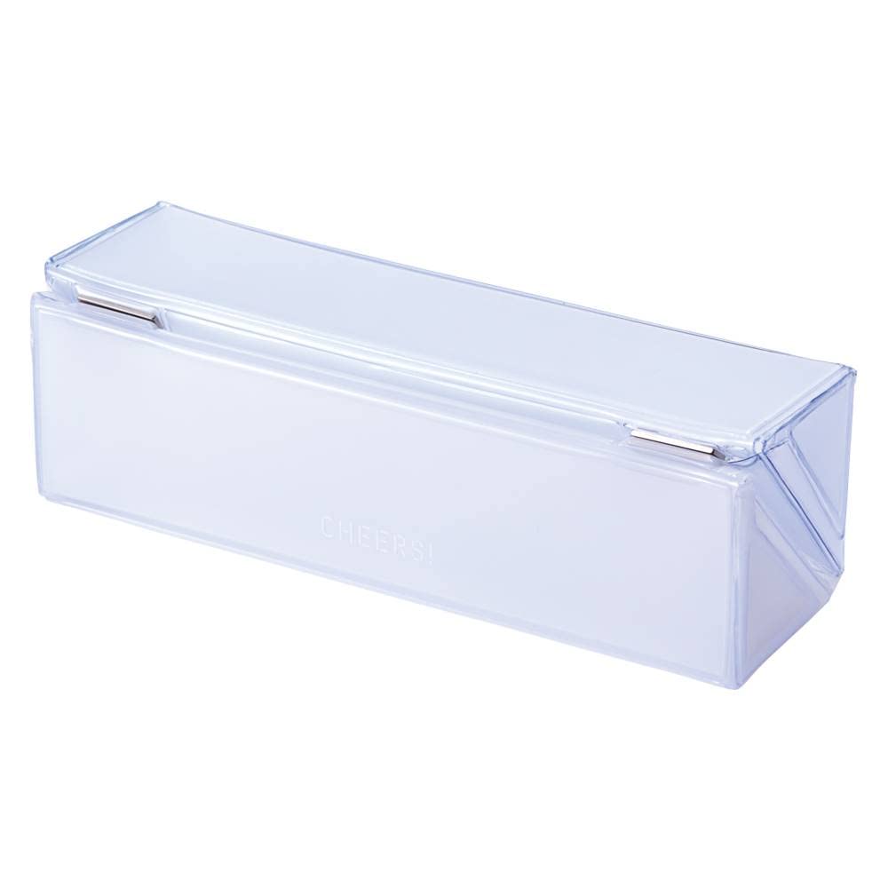 

King Jim Cheers Square Pencil Milky Case, White, CH2182T-M