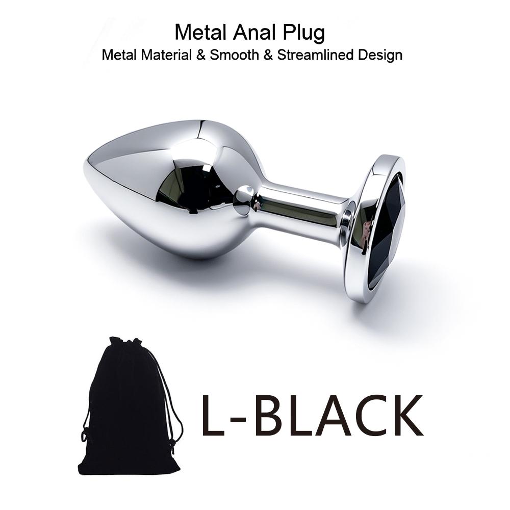 5 Size Black Butt Plug Metal Anal Plug Jewelry Base Beginner To Expert G-point Massage Dildos Adult Women Toys Adult Sex Toys