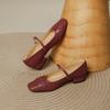 French Woven Retro Single Shoes Women's 2025 New Square Head with Mary Jane Versatile High Heels Are Not Tired