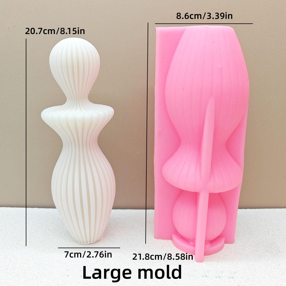 DIY abstrakte vasenförmige Kerze Silikonform nordischer Stil geometrisches Streifenmuster zylindrische römische Säule Kerzenformen Weihnachtsgeschenk