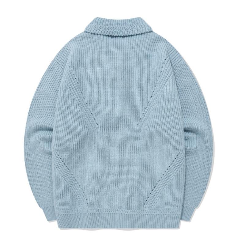 Pulover tricotat cu guler deschis Covernot Co2303kt18 Ec Bl