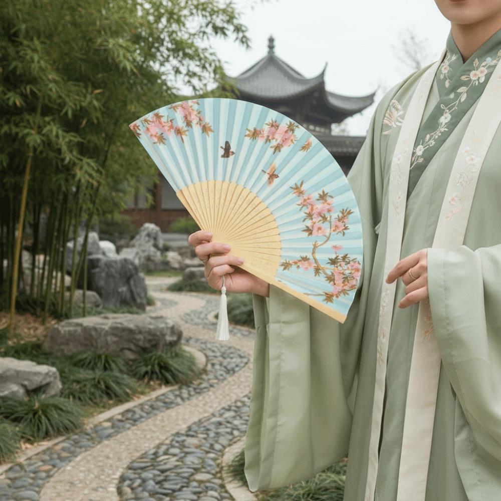 Chinese Style Bamboo Fan Decorative Handheld Fan Decorative Fan Dance Fan  Hanfu