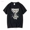 Retro Power Trip Band T-Shirt Schwarz Kurzarm S bis 5XL TA3553 Langarm Vintage Gewaschen Grafik Lässig Stilvoll Bequem