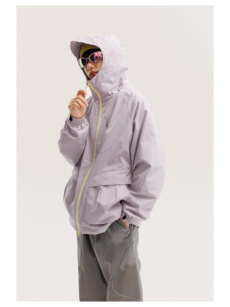 BLACKARMADA Waterproof Hooded Mountaineering Jacket - Three-Proof Outdoor Wear for Men and Women 