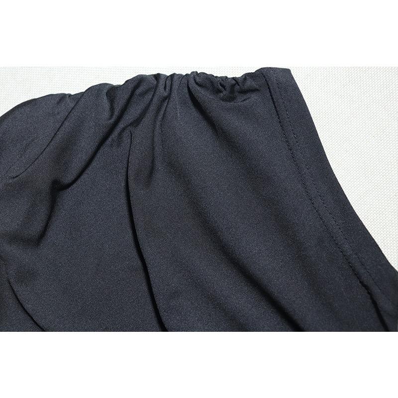 Damen Sexy Diagonaler Halsausschnitt Kleid Spleißen Kurzarm Plissee Kleid Kopf Mittelteil Taille Unregelmäßiges Kleid