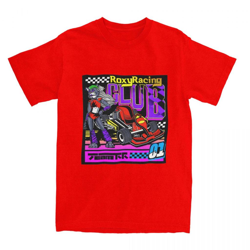 RoxyRacing Club T Shirt Unisex Cotton Tops Leisure FNAF Roxanne Wolf Round Neck Short Sleeve