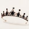 Baroque Alloy Rhinestone Bridal Crown Headband Wedding Photography Photo Hair Accessories Black Halloween Crown
