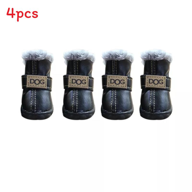 

Зимняя обувь для домашних животных, щенков, теплая, сноубутсы, водонепроницаемая, противоскользящая, дождевая обувь Black,S